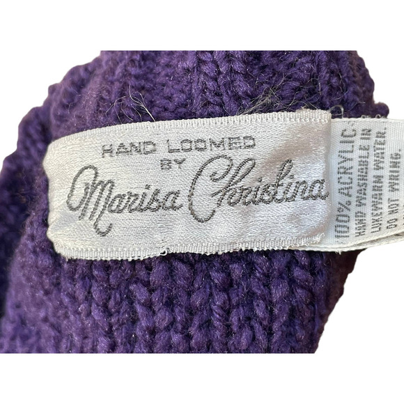 Vintage Marisa Christina Crewneck Pullover Cable Knit Sweater Purple Small - Picture 6 of 6